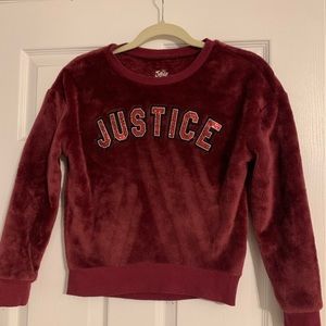 Justice fleece shirt girls size 10